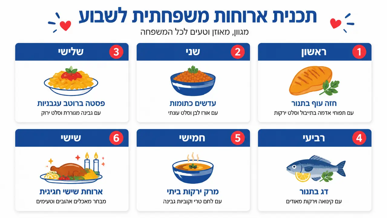 איך לתכנן תזונה בריאה ותפריט משפחתי בקלות