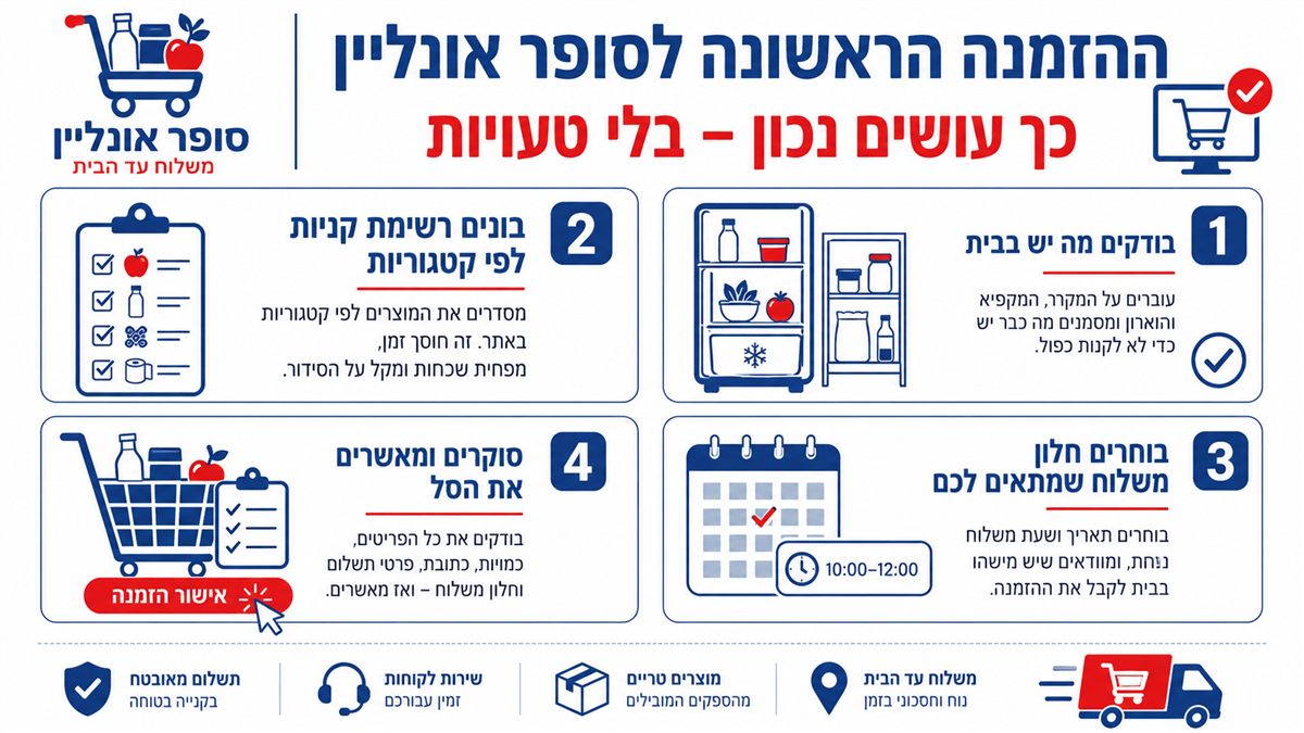 מדריך שלב אחר שלב להזמנת סופרמרקט אונליין ראשונה ללא טעויות