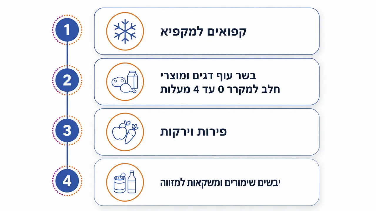 סדר פריקה נכון של משלוח סופר לשמירה על שרשרת הקירור