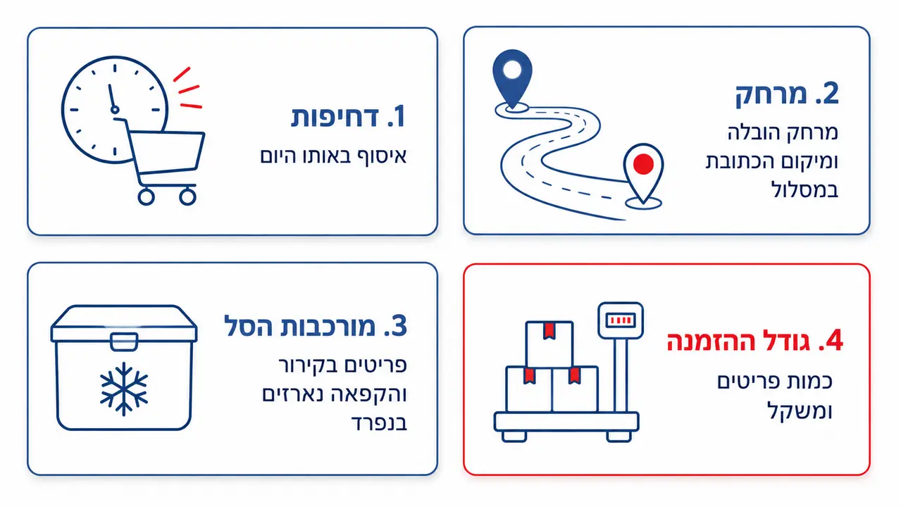 הרכיבים שקובעים את מחיר משלוח סופר מהיום להיום