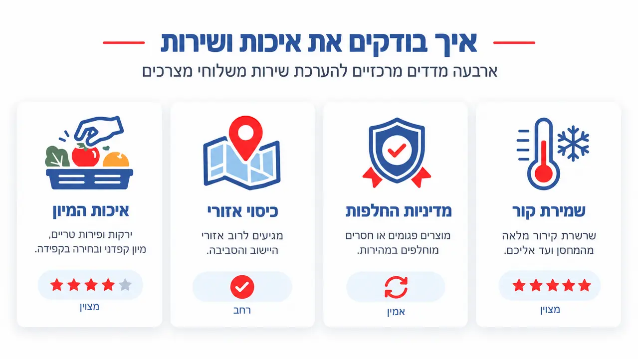 בדיקת איכות ואמינות של שירות משלוחי ירקות